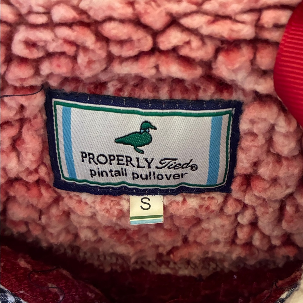 Men's Red Properly Tied Sherpa 1/4 Zip Pintail Pullover - Picture 2 of 9